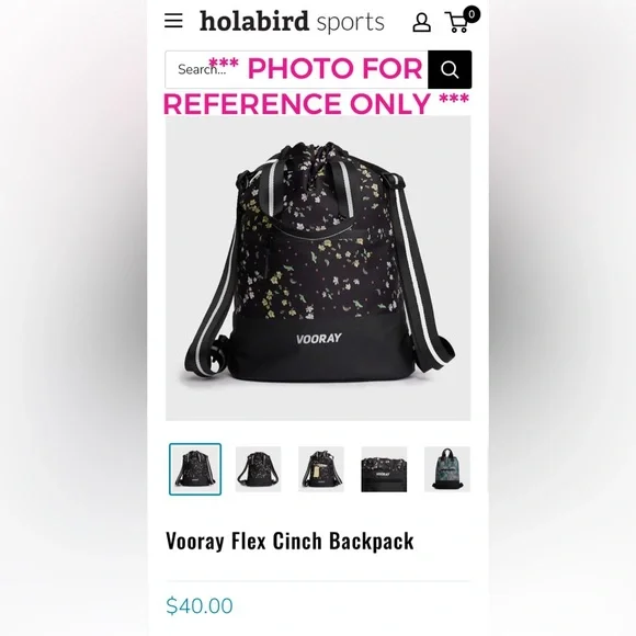 Vooray Flex Cinch Backpack in Flourish pattern. - Picture 6 of 6